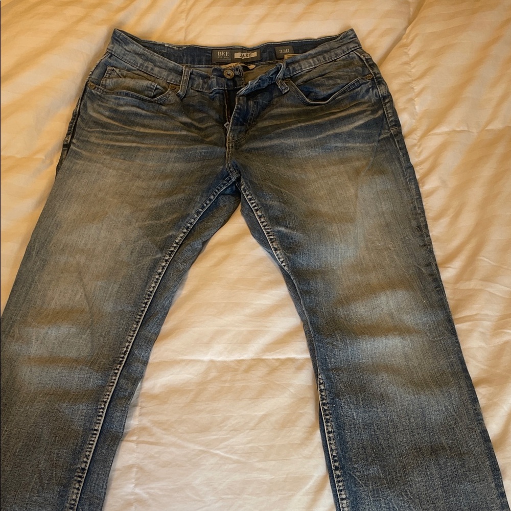 BKE Men's Faded Blue Slim Jeans